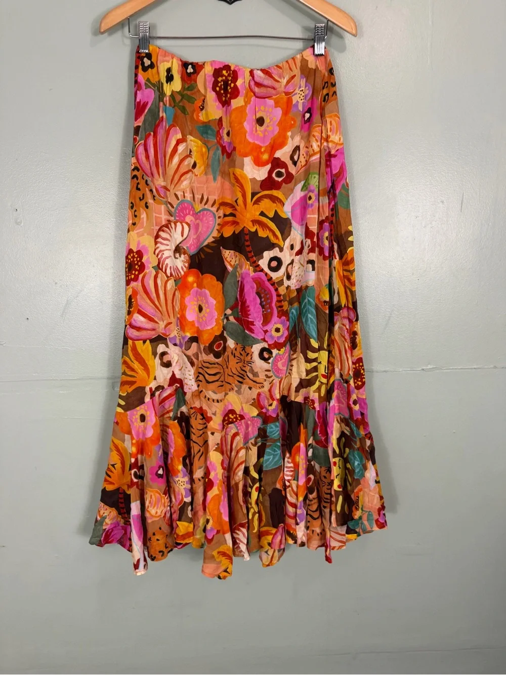 Spell Birth Of Venus Maxi Skirt Floral Ruffle Small